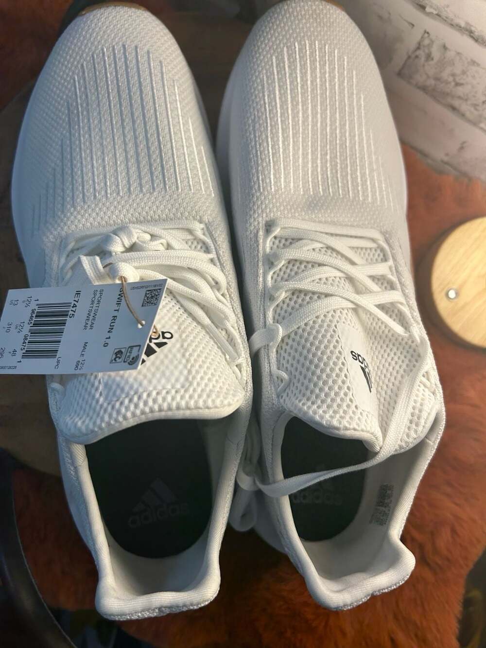 Adidas Men's Swift Run 1.0 Lifestyle Sneakers in Cloud White/Gum (IE7475) - Picture 6 of 12